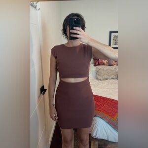 NWT Wilfred Mocha Ribbed Knit Dress
